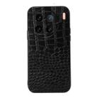 For vivo X90 Pro+ Crocodile Top Layer Cowhide Leather Phone Case(Black) - 1