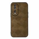 For Honor 80 Pro Weave Plaid PU Phone Case(Green) - 1