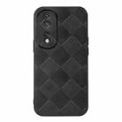 For Honor 80 Pro Weave Plaid PU Phone Case(Black) - 1