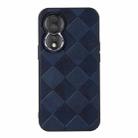 For Honor 80 Weave Plaid PU Phone Case(Blue) - 1