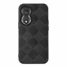 For Honor 80 Weave Plaid PU Phone Case(Black) - 1