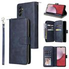 For Samsung Galaxy A14 5G 9 Card Slots Zipper Wallet Bag Leather Phone Case(Blue) - 1