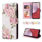 For Samsung Galaxy A14 5G Bronzing Painting RFID Leather Phone Case(Rose Flower) - 1