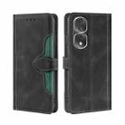 For Honor 80 Pro Skin Feel Magnetic Buckle Leather Phone Case(Black) - 1