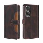 For Honor 80 Pro Skin Feel Magnetic Buckle Leather Phone Case(Brown) - 1