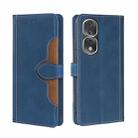 For Honor 80 Pro Skin Feel Magnetic Buckle Leather Phone Case(Blue) - 1