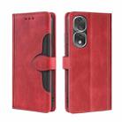 For Honor 80 Pro Skin Feel Magnetic Buckle Leather Phone Case(Red) - 1