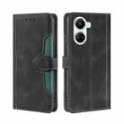 For Huawei nova 10 SE Skin Feel Magnetic Buckle Leather Phone Case(Black) - 1