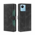 For Realme C30s Skin Feel Magnetic Buckle Leather Phone Case(Black) - 1