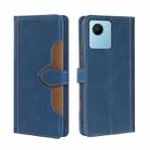 For Realme C30s Skin Feel Magnetic Buckle Leather Phone Case(Blue) - 1