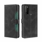 For TCL 30XL 2022 Skin Feel Magnetic Buckle Leather Phone Case(Black) - 1