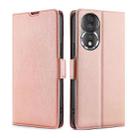 For Honor 80 Ultra-thin Voltage Side Buckle Horizontal Flip Leather Phone Case(Rose Gold) - 1