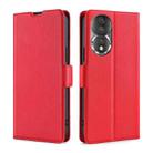 For Honor 80 Ultra-thin Voltage Side Buckle Horizontal Flip Leather Phone Case(Red) - 1