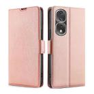 For Honor 80 Pro Ultra-thin Voltage Side Buckle Horizontal Flip Leather Phone Case(Rose Gold) - 1