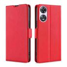 For OPPO A58 5G Ultra-thin Voltage Side Buckle Horizontal Flip Leather Phone Case(Red) - 1