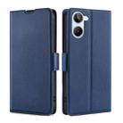 For Realme 10 4G Ultra-thin Voltage Side Buckle Horizontal Flip Leather Phone Case(Blue) - 1