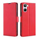 For Realme 10 4G Ultra-thin Voltage Side Buckle Horizontal Flip Leather Phone Case(Red) - 1