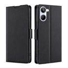 For Realme 10 4G Ultra-thin Voltage Side Buckle Horizontal Flip Leather Phone Case(Black) - 1