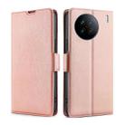 For vivo X90 Ultra-thin Voltage Side Buckle Horizontal Flip Leather Phone Case(Rose Gold) - 1