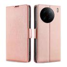 For vivo X90 Pro+ Ultra-thin Voltage Side Buckle Horizontal Flip Leather Phone Case(Rose Gold) - 1