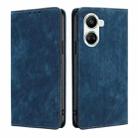 For Huawei nova 10 SE RFID Anti-theft Brush Magnetic Leather Phone Case(Blue) - 1