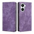 For Huawei nova 10 SE RFID Anti-theft Brush Magnetic Leather Phone Case(Purple) - 1