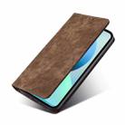 For OPPO A58 5G RFID Anti-theft Brush Magnetic Leather Phone Case(Brown) - 3