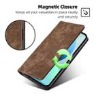 For OPPO A58 5G RFID Anti-theft Brush Magnetic Leather Phone Case(Brown) - 5