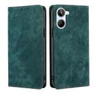 For Realme 10 4G RFID Anti-theft Brush Magnetic Leather Phone Case(Green) - 1