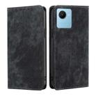 For Realme C30s RFID Anti-theft Brush Magnetic Leather Phone Case(Black) - 1