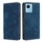 For Realme C30s RFID Anti-theft Brush Magnetic Leather Phone Case(Blue) - 1