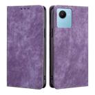 For Realme C30s RFID Anti-theft Brush Magnetic Leather Phone Case(Purple) - 1