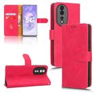 For Honor 80 5G Skin Feel Magnetic Flip Leather Phone Case(Rose Red) - 1