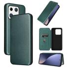 For Xiaomi 13 Pro Global Carbon Fiber Texture Horizontal Flip PU Phone Case(Green) - 1