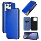 For Xiaomi 13 Pro Global Carbon Fiber Texture Horizontal Flip PU Phone Case(Blue) - 1