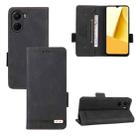 For vivo Y16 4G Magnetic Clasp Flip Leather Phone Case(Black) - 1