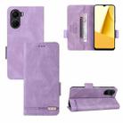 For vivo Y16 4G Magnetic Clasp Flip Leather Phone Case(Purple) - 1