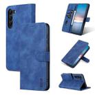 For Samsung Galaxy S23 5G AZNS Skin Feel Calf Texture Flip Leather Phone Case(Blue) - 1