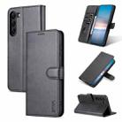 For Samsung Galaxy S23+ 5G AZNS Skin Feel Calf Texture Flip Leather Phone Case(Black) - 1