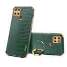 For Realme C21Y 6D Electroplating Crocodile Texture Phone Case With Holder(Green) - 1