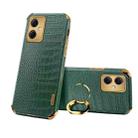 For Xiaomi Redmi Note 12 China 6D Electroplating Crocodile Texture Phone Case With Holder(Green) - 1