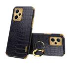 For Xiaomi Redmi Note 12 Pro+ China 6D Electroplating Crocodile Texture Phone Case With Holder(Black) - 1