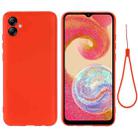 For Samsung Galaxy A04e / M04 / F04 Pure Color Liquid Silicone Shockproof Full Coverage Case(Red) - 1