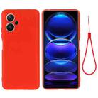 For Xiaomi Redmi Note 12 China Pure Color Liquid Silicone Shockproof Full Coverage Case(Red) - 1