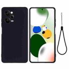 For Xiaomi Redmi Note 12 Pro 5G Global Pure Color Liquid Silicone Shockproof Full Coverage Case(Black) - 1