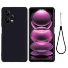 For Xiaomi Redmi Note 12 Pro+ China / Note 12 Discovery Pure Color Liquid Silicone Shockproof Full Coverage Case(Black) - 1