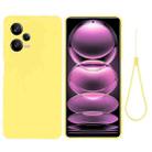 For Xiaomi Redmi Note 12 Pro+ China / Note 12 Discovery Pure Color Liquid Silicone Shockproof Full Coverage Case(Yellow) - 1