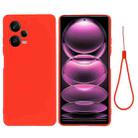 For Xiaomi Redmi Note 12 Pro+ China / Note 12 Discovery Pure Color Liquid Silicone Shockproof Full Coverage Case(Red) - 1