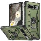For Google Pixel 7 Pro 5G Ring Holder Phone Case(Army Green) - 1