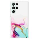 For Samsung Galaxy S23 Ultra 5G Hollow Marble Pattern TPU Precise Hole Phone Protective Case(Green) - 1